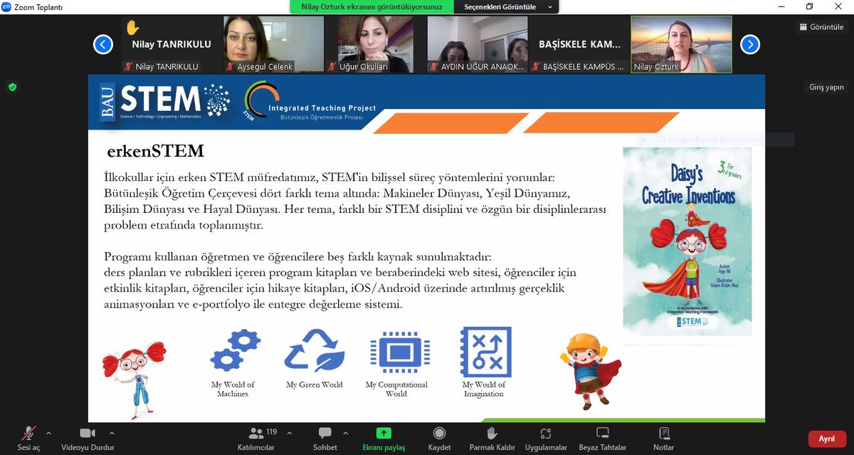 BAUSTEM's tweet photo. .@UgurOkullari 1. dönem #MakinelerDünyası ve #YeşilDünyamız temalarındaki okul öncesi erkenSTEM çalıştayında @baustem ve @bauebf Öğr. Üyesi Doç. Dr. Nilay Öztürk Bütünleşik Öğretmenlik Çerçevesi kapsamındaki erkenSTEM uygulamaları hakkında bilgi verdi. #erkenSTEM #STEMgelecektir https://t.co/arYM3kdCQJ