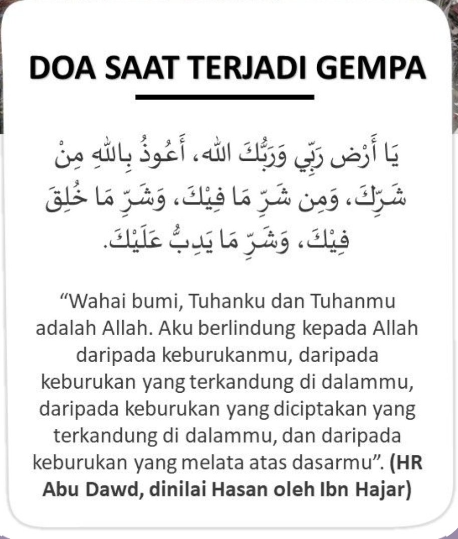 DiaraFathiya's tweet photo. Doa saat terjadi gempa🤲

#gempa https://t.co/NEYAkVOvFJ