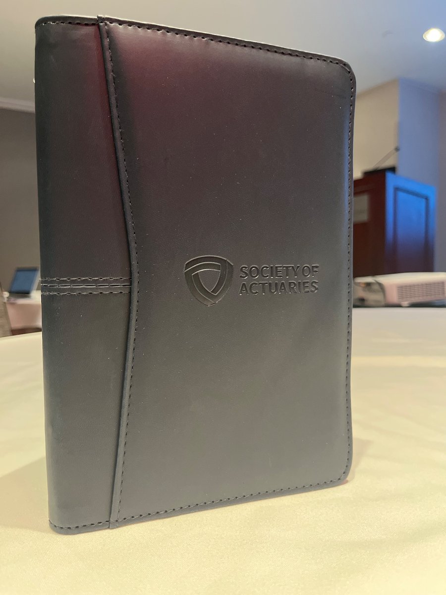 NateWorrell's tweet photo. Swag! Scored a nice binder from @SOActuaries for #volunteering https://t.co/04LmI2fWRJ