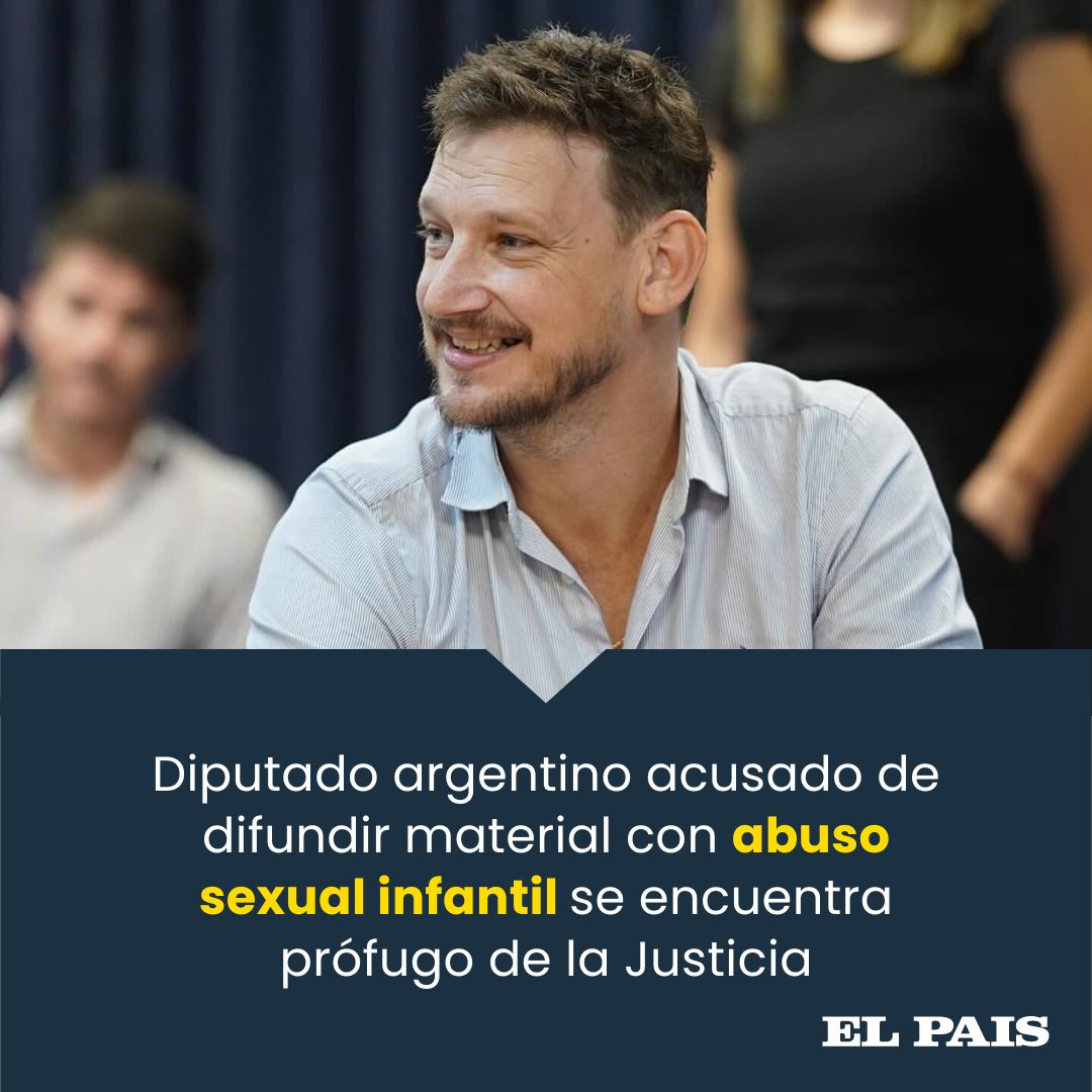 elpaisuy's tweet image. Diputado argentino acusado de difundir material con abuso sexual infantil se encuentra prófugo de la Justicia elpais.uy/y7zhhodp
