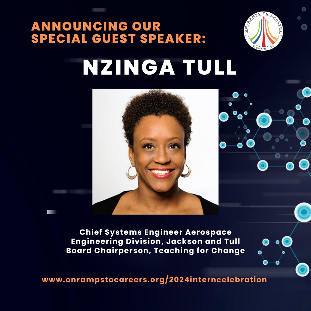 ⚡️JUST ANNOUNCED!!⚡️
On-Ramps is ecstatic to share that the accomplished &amp; inspiring, Nzinga Tull will be On-Ramps to Careers' Special Guest Speaker at the 2024 STEM Internship Celebration this October!
Read more about Nzinga's incredible background here: onrampstocareers.org/2024interncele…