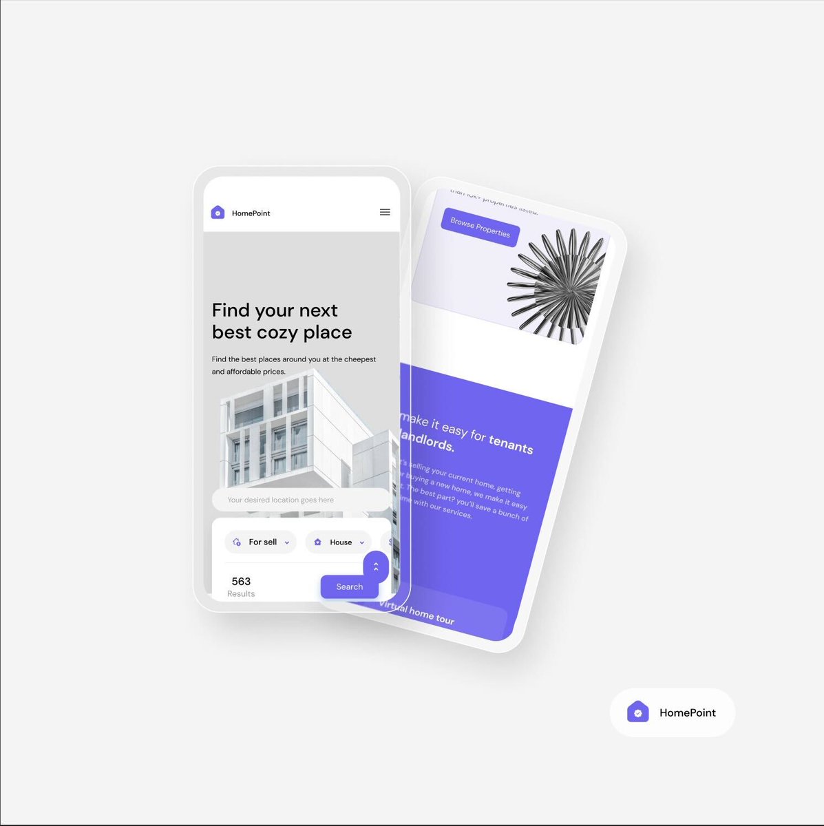 paul_nocode's tweet image. Flutterflow allows us to create beautiful-looking applications for our real estate clients. 

This one is for homepoint :)

#flutterflow #buildinpublic