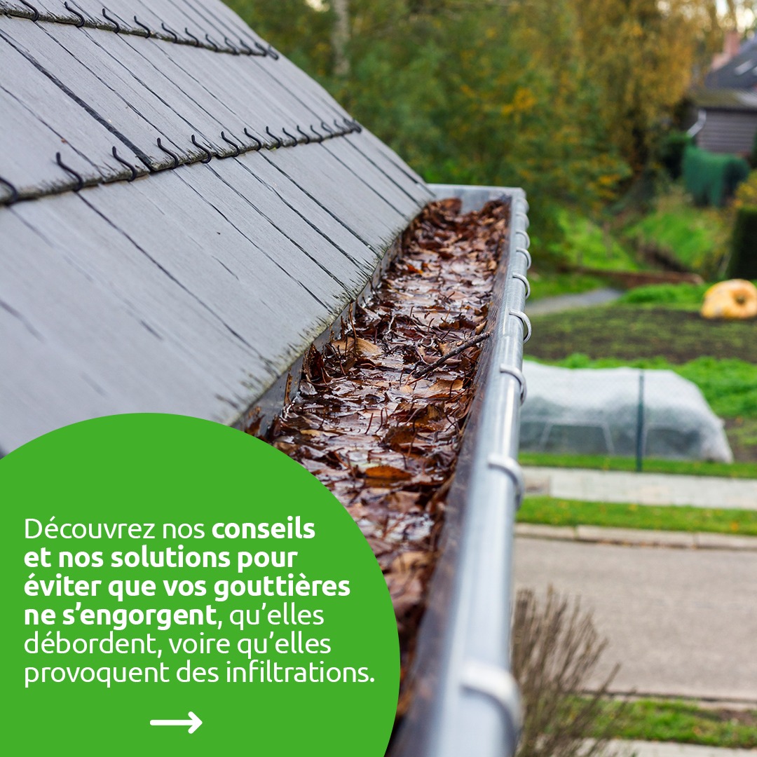 Feuilles, débris... pour éviter l’engorgement de vos gouttières, plusieurs solutions existent ! Découvrez-les par ici