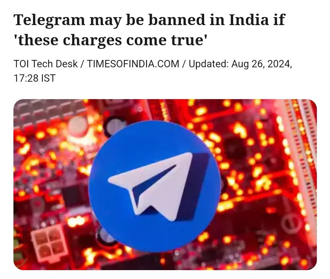 cryptoamanclub's tweet photo. 🚨🚨 BREAKING NEWS 👇
The Indian government investigated Telegram for its alleged involvement in criminal activities like extortion and gambling.
#Telegram #SupportTelegram https://t.co/YRFM2sv4ZA