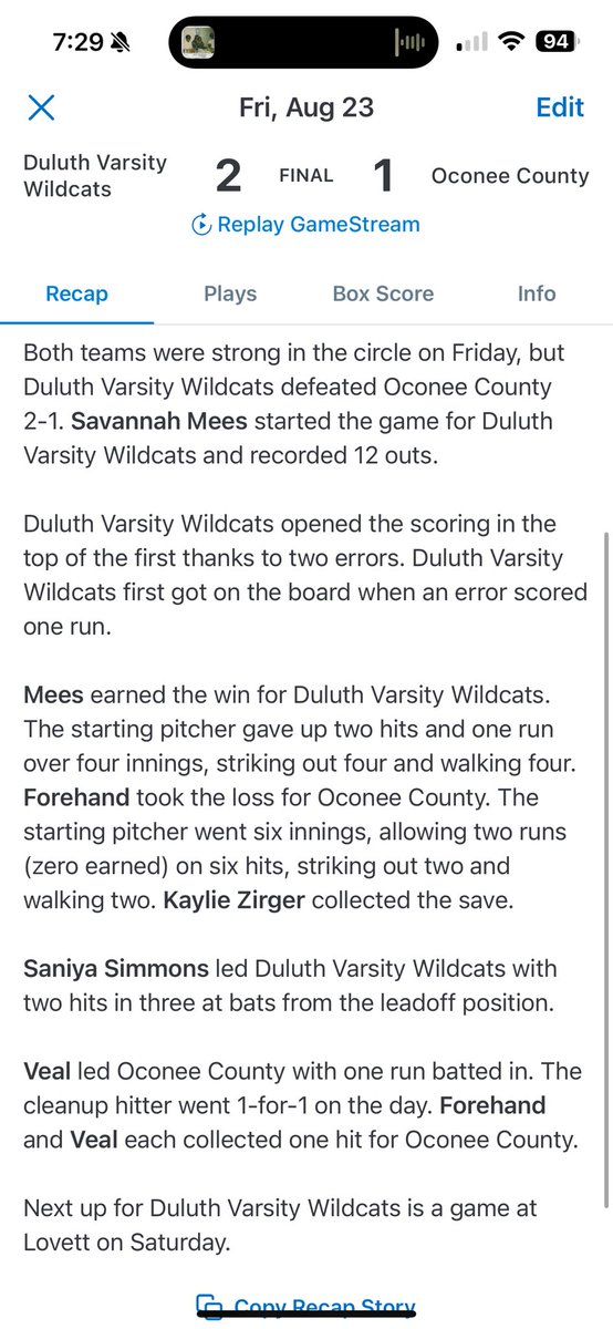 DuluthSoftball's tweet photo. We had a great weekend at the Titan-Warrior Classic going 3-0! Some stats below…

2-1 vs Oconee County
6-1 vs Lovett
6-3 vs Lakeside 

Big thanks to @NOHSfastpitch &amp; @OconeeCoSchools for hosting a first-class tourney!

@KaylieZirger @SaniyaSimmons22 @JamiyahGary8 @SavannahMees23 https://t.co/clhKY2Xs6c