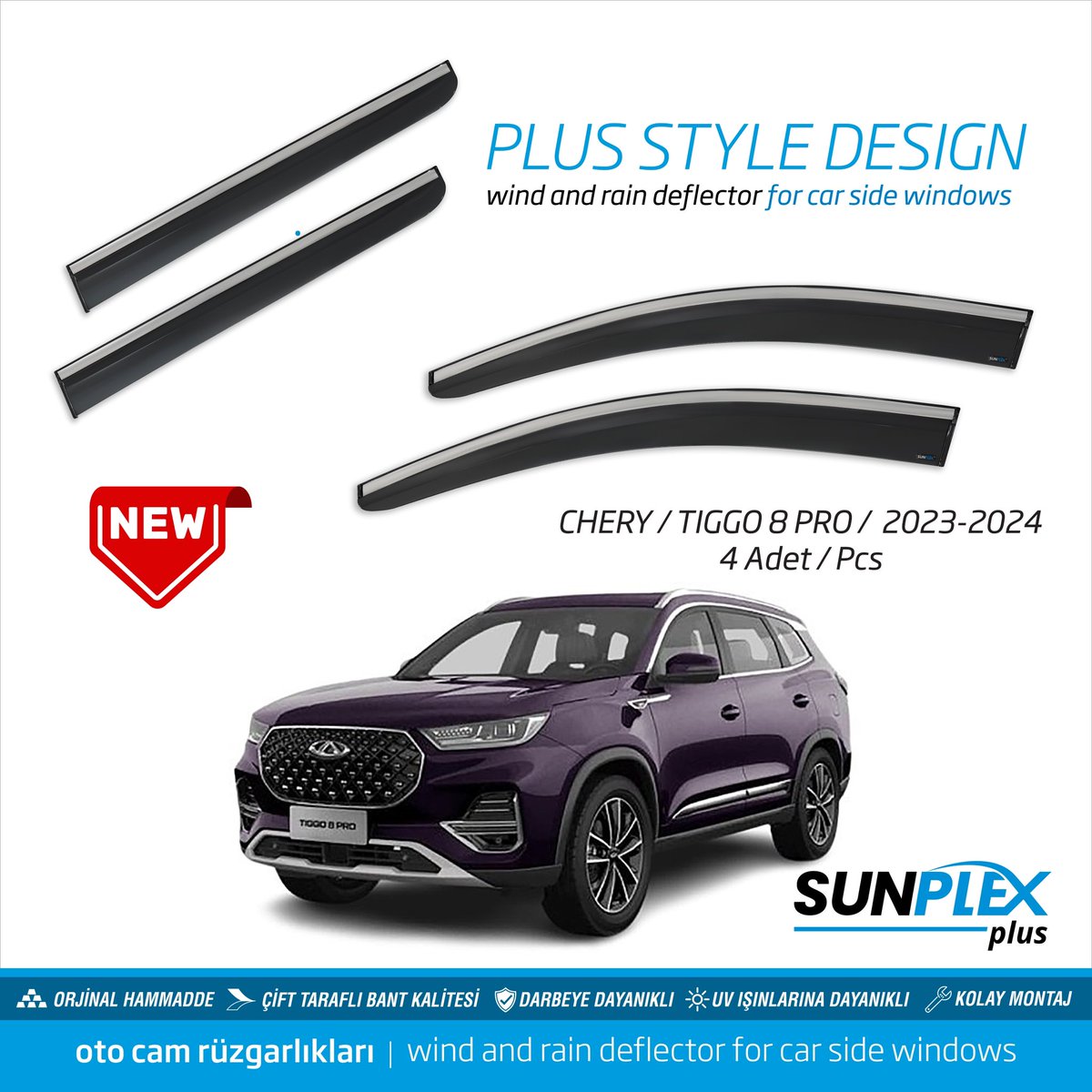 Chery Tıggo 8 Pro 2023-2024 aracınıza özel tasarlanmış Plus Style Design Oto Cam Rüzgarlıkları.

#sunplex #sunplexwinddeflectors #winddeflectors #winddeflector #otocamrüzgarlığı #otocamrüzgarlıkları #otocamrüzgarlığ #spoiler #chery #tıggo #cherytıggo #otoaksesuar