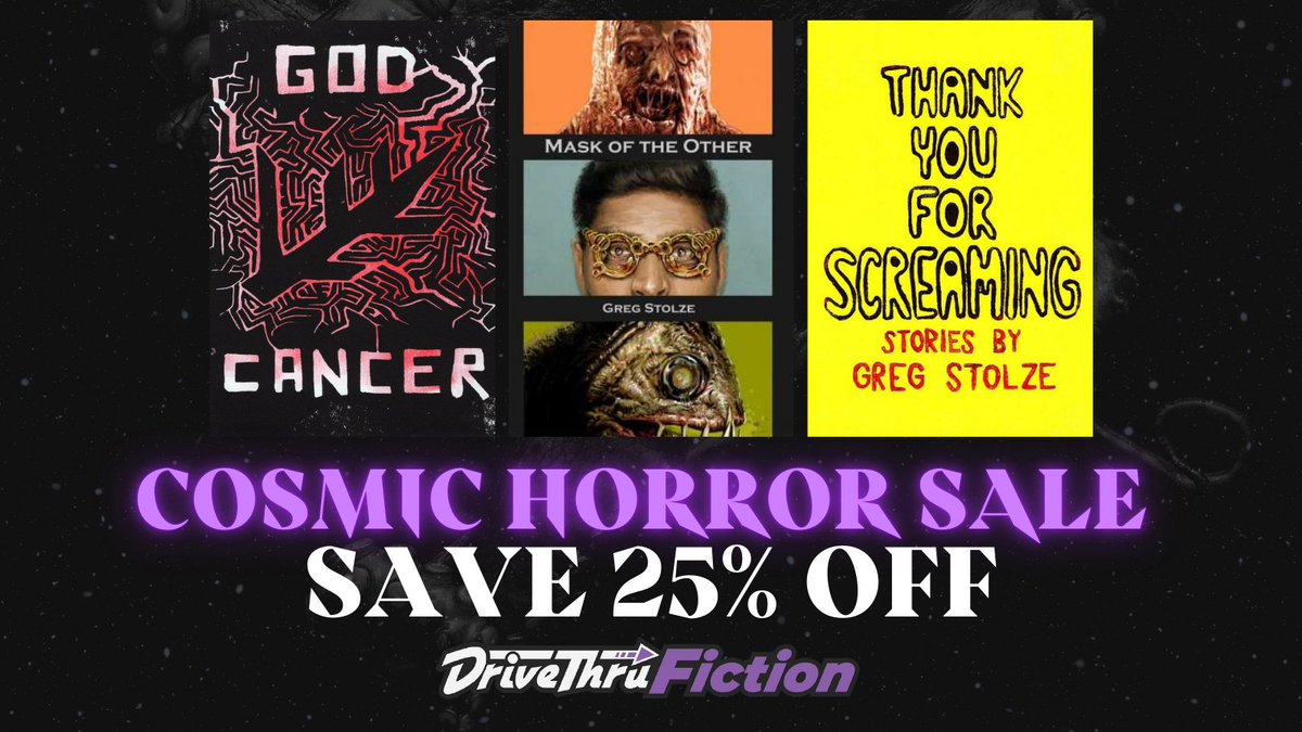 DriveThruFiction (@drivethrufic) on Twitter photo Save on select Horror anthologies from <a href="/GregStolze/">Greg Stolze</a> as part of the Cosmic Horror Sale!
Get 'em here: tinyurl.com/mpkjecp2
#ttrpgs #Cthulhu Save on select Horror anthologies from <a href="/GregStolze/">Greg Stolze</a> as part of the Cosmic Horror Sale!
Get 'em here: tinyurl.com/mpkjecp2
#ttrpgs #Cthulhu