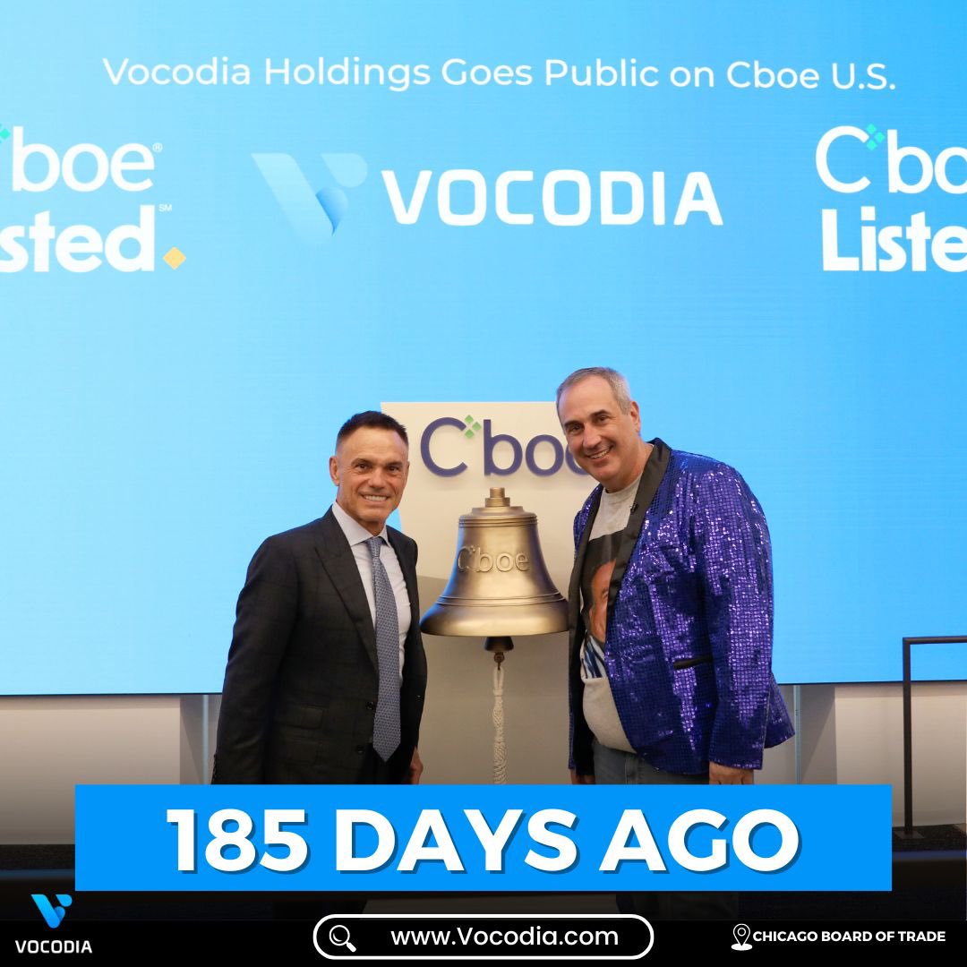 185 days ago, #Vocodia ($VHAI) marked a historic milestone as we went public on the Cboe floor in Chicago. This achievement is a testament to the hard work, dedication, and belief of our incredible team, co-founders, and investors.

#ConversationalAI #HumanizedAI #BrianPodolak