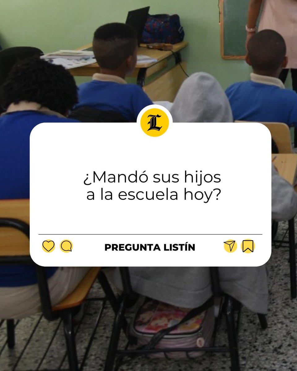 ListinDiario's tweet photo. #PreguntaListín | Lectores, este lunes inicia formalmente el año escolar 2024-2025 y queremos saber: ¿mandó sus hijos a la escuela hoy? 📚🎒

#Estudiantes #Escuela #Añoescolar #ListínDiario https://t.co/yUwxKHcjiB