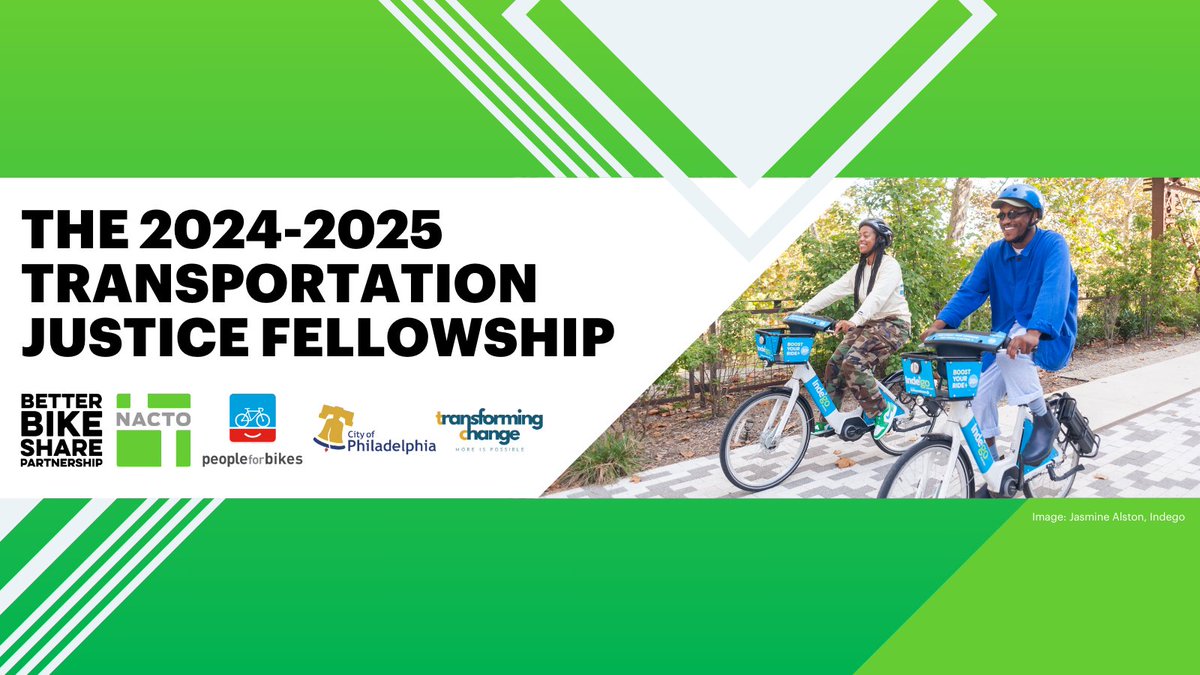 Are you an early- to mid-career transportation professional passionate about mobility justice and shared micromobility? Apply for the Transportation Justice Fellowship by 9/23!

Professionals from marginalized groups are strongly encouraged to apply. nacto.org/transportation…