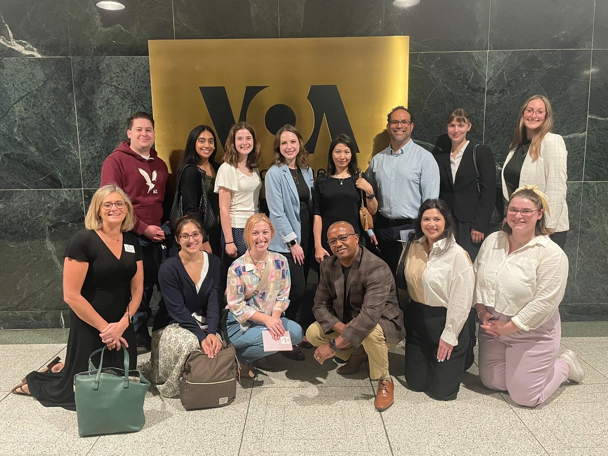ShannonHader's tweet photo. KOREAN CULTURE, CONNECTIONS, and VOA
Welcoming our @AU_SIS new @phrcrsis master’s students—now w pics! Also shout out to @VOANews for hosting them earlier in the day! https://t.co/dsQ1hQxkGg