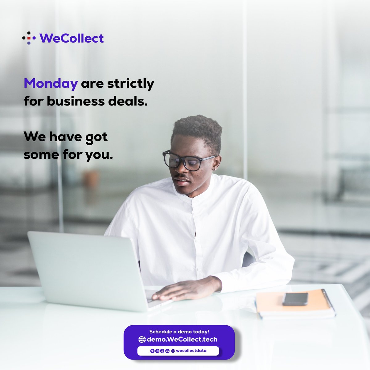 Wecollectdata's tweet photo. Happy new week.
Let's know how  we can make your week blessed with our services.

#monday #newweek #datacollection #dataresearch #wecollect #businessdeal https://t.co/8cUxhQIgiM