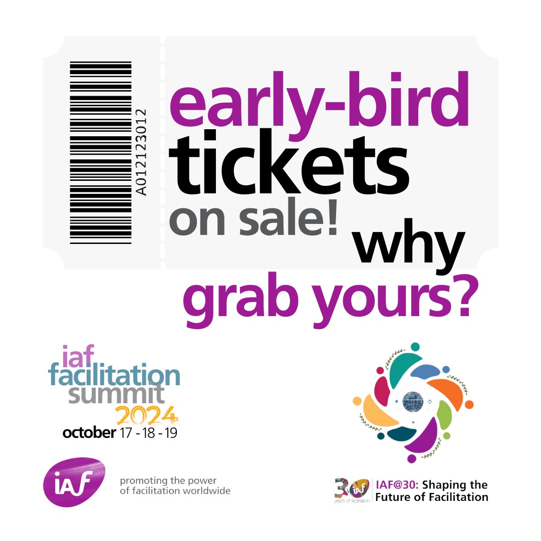 Early Bird Seats are filling up fast!

Why grab yours? 
- Innovative Online Platform
- Global Networking  and Learnings
- Top Facilitators in Special Sessions
- Diverse Engagement Activities

All this at nearly half the price!

Register: facilitationsummit2024.vfairs.com/en/registratio…

#IAFFS2024