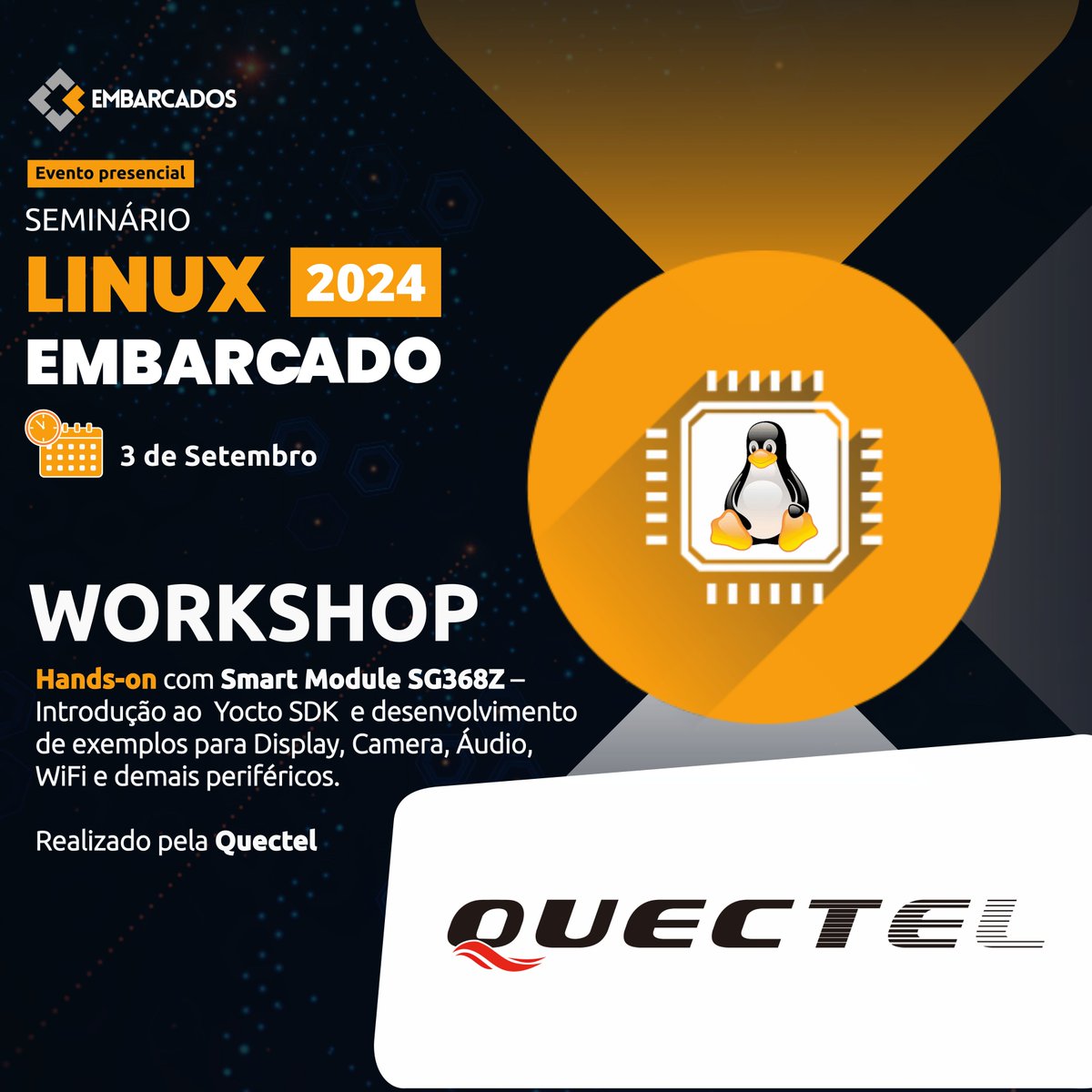 embarcados's tweet image. Daqui uma semana vai ter este Workshop no Seminário Linux Embarcado 😊

Quer saber mais? Acesse nosso site!

Realização do Workshop Quectel

🔗 Já garanta sua vaga: embarcados.com.br/seminario-linu…

#PortalEmbarcados #SistemasEmbarcados #Yoctoproject #chipsetRK3568