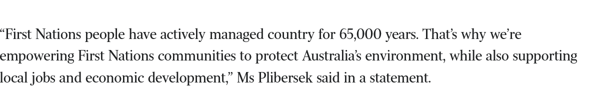 Plibersek airs the "65,000" years claim that first appeared during the Voice. Before that, Aboriginals were said to have been in Australia 30,000 years. I don't believe either figure.  5000 more like it.