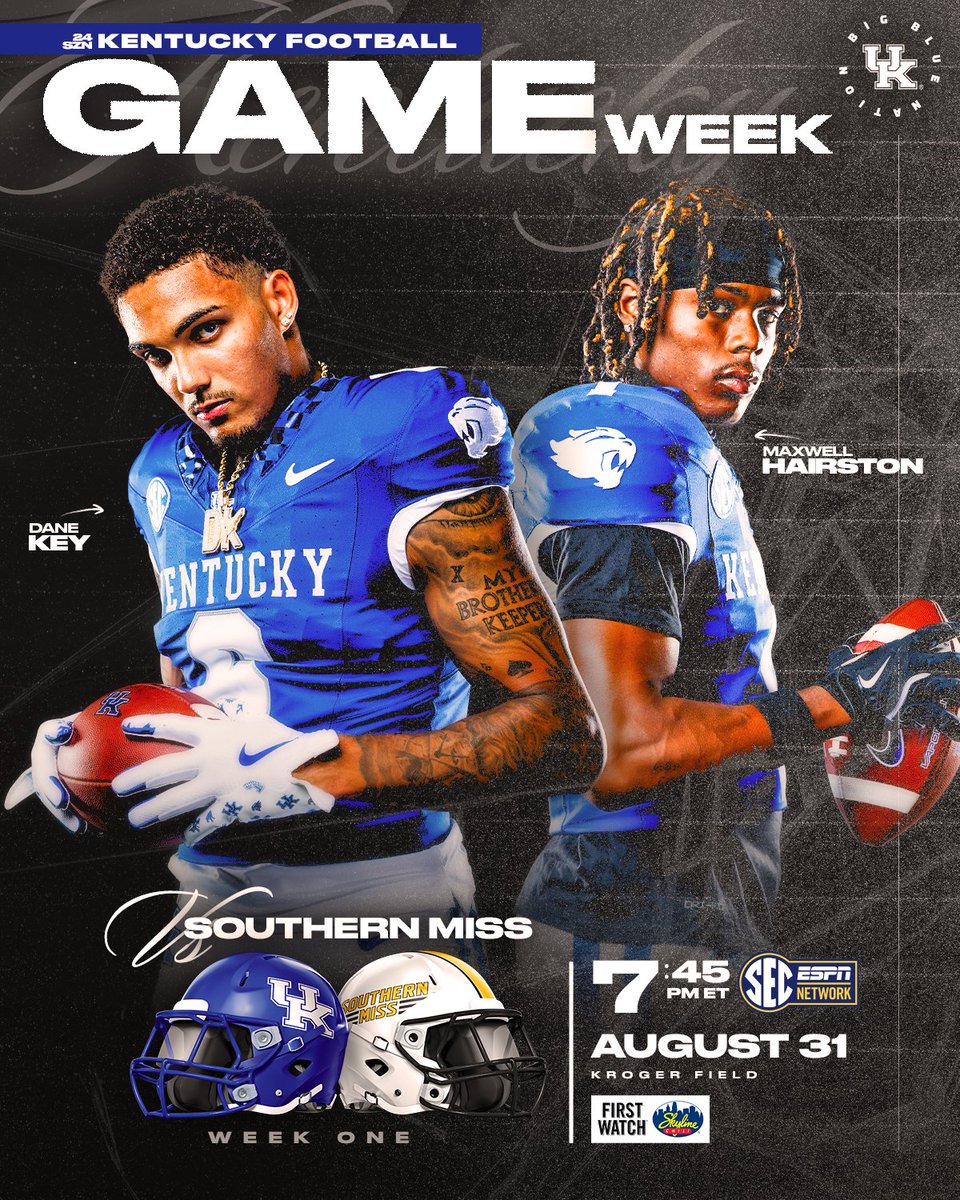 Kentucky Football (@ukfootball) on Twitter photo Week one. Let's go. 
📰🔗 - ukathletics.com/news/2024/08/2… Week one. Let's go. 
📰🔗 - ukathletics.com/news/2024/08/2…