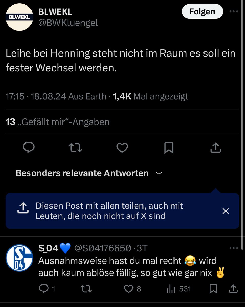 FfmOutside's tweet photo. Der klassische @BWKluengel und der neue Top „Insider“  er schreibt seit Tagen nur Sachen von @SchalkeZone ab und verkauft es als eigene Infos. #S04 https://t.co/Me64OJbkH8