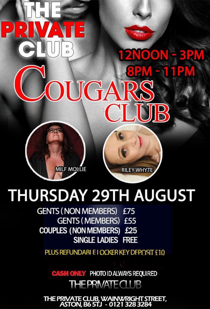 Our MILFS are back! Join <a href="/Riley_Whyte/">RileyWhyte</a> and <a href="/MollieM1968/">Mollie M</a> for our COUGAR GANGBANG this Thursday! Guaranteed filthy fun with this pair! 

Call 07849 739 434 or 0121 328 3284 to Join the party! 

theprivateclub.com/party-bookings…

<a href="/privatetodger/">#PrivateTodger</a> <a href="/SuzannahPrivate/">Suzannah#PrivateClub</a> <a href="/JLP_officialxxx/">J.L.P.</a>