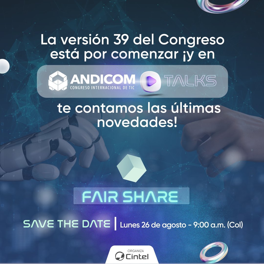 ImpactoTIC's tweet photo. ¡@Andicom está MUY cerca, y ya se están calentando motores para este gran evento! 🔥

Hoy, @MauricioJaramil  participará en el #ANDICOMTalks: “Fair Share, ¿La clave para un futuro digital justo y equitativo?” 🌐

¡No te lo pierdas, está a punto de comenzar! ⏰

Regístrate aquí: https://t.co/1cR9jlZN1p
@CINTELColombia