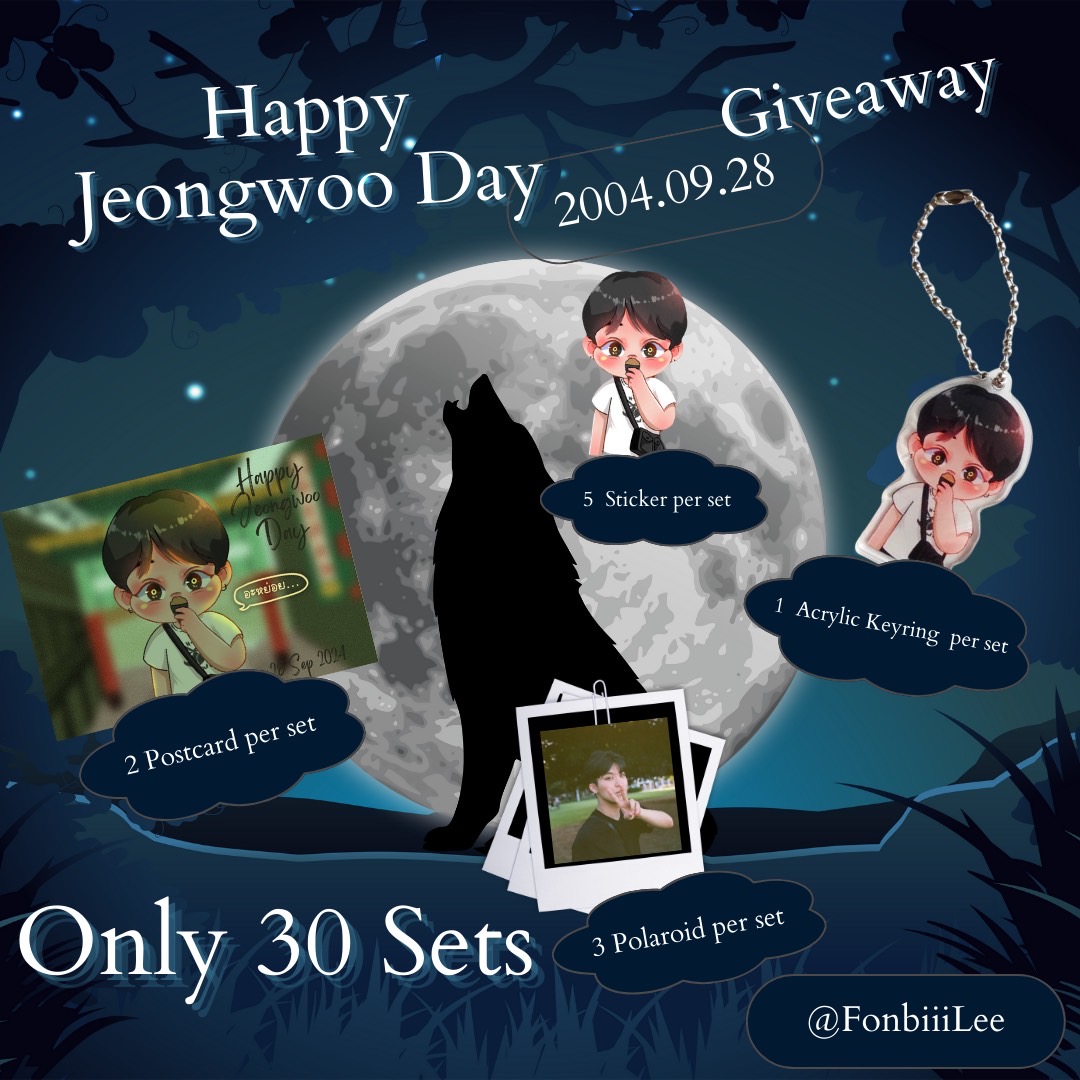 FonbiiiLee's tweet photo. 🎂Giveaway  Jeongwoo's bday 🎊
#HappyJeongwooDay
🐺 ONLY 30 SETS
 1Set  Included
💜 Postcard 2pcs
💜 Polaroid  3pcs
💜 Sticker 5pcs
💜 Acrylic keyring
📍 : Movylodge @movylodge BANGKOK
🗓: 29SEP24
🕝: 12.30PM.onwards
#Nightfuryjeongwooday 
#PARKJEONGWOO #박정우 
 #パクジョンウ https://t.co/zHgZ874LD1