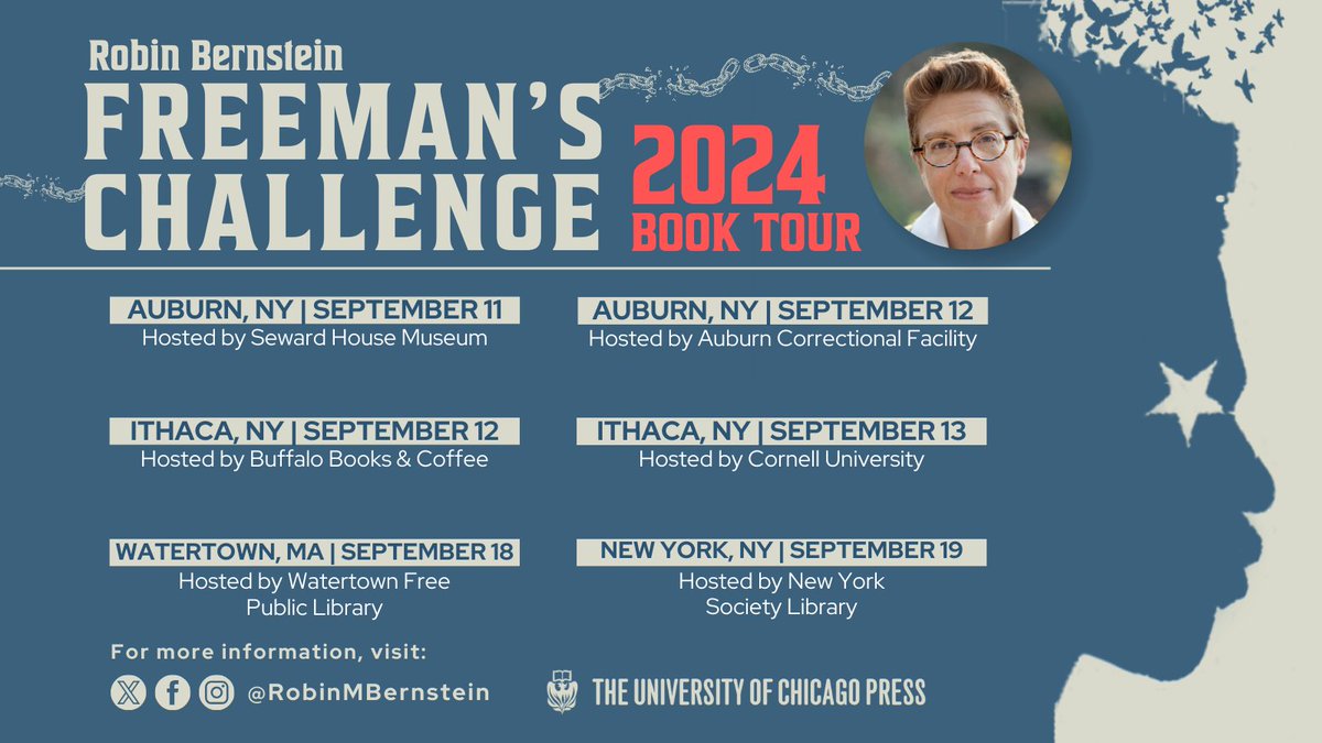 Upcoming events for #FreemansChallenge!
9/11: <a href="/SewardHouse/">Seward House Museum</a>, Auburn, NY
9/12 afternoon: <a href="/buffstreetbooks/">Buffalo Street Books</a>, Ithaca
9/18: I'm in conversation w/ <a href="/GayleCaleb/">Caleb Gayle</a>, <a href="/WatertownPubLib/">Watertown Library</a> 
9/19: I'm in conversation w/ Nicole Fleetwood <a href="/MarkingTimeArt/">Marking Time</a>, <a href="/nysoclib/">NY Society Library</a> 

<a href="/UChicagoPress/">UChicagoPress</a> #authorevents
