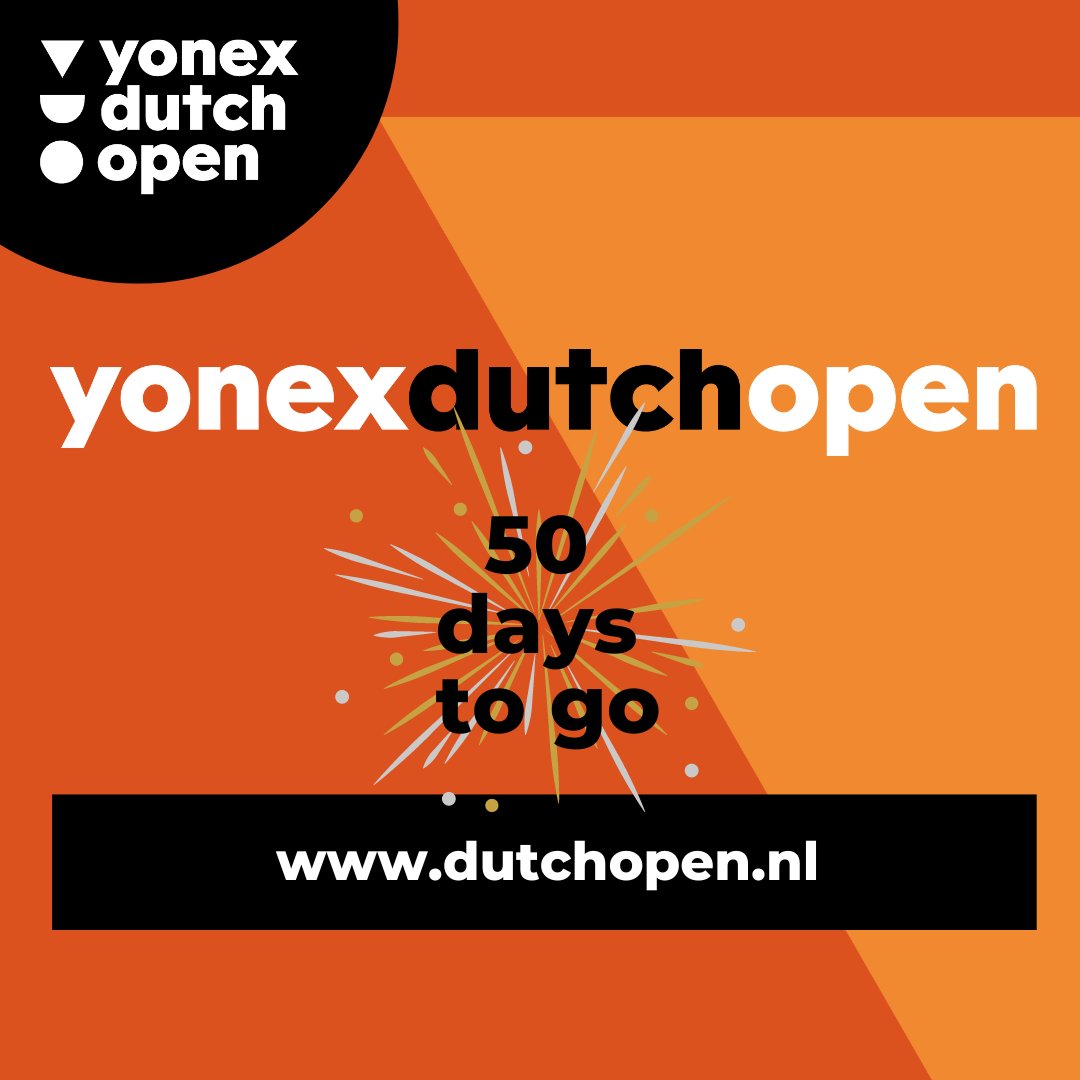 50 dagen tot de Yonex Dutch Open! 🏸🎉
Volg ons via onze socials om daarnaast de laatste updates te ontvangen over de speciale 75e editie van de Yonex Dutch Open! 📲✨ Scoor nu je tickets via dutchopen.nl/tickets/! 🎟️🚀
#yonex #dutchopen