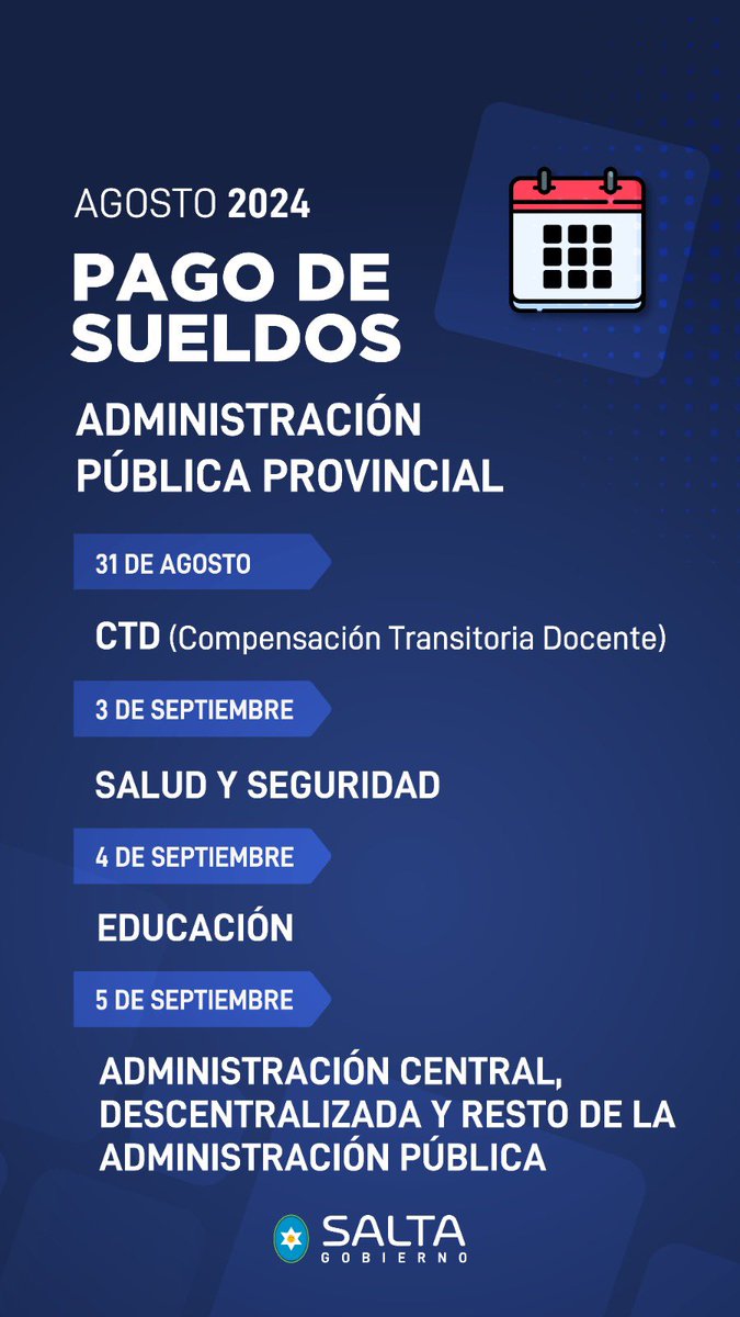 Pago de sueldos. 
Agosto 2024