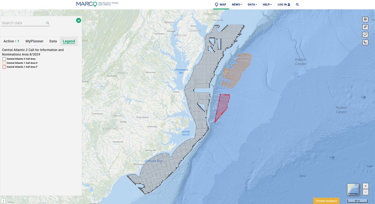 PortalMARCO's tweet photo. Just added: BOEM is seeking input on a Central Atlantic 2 Call for Information and Nominations Area through Oct. 21.

📰Portal blog: https://t.co/QRztFsjqav
🗾Interactive map: https://t.co/JLCoIAbHid https://t.co/1agct8il1T