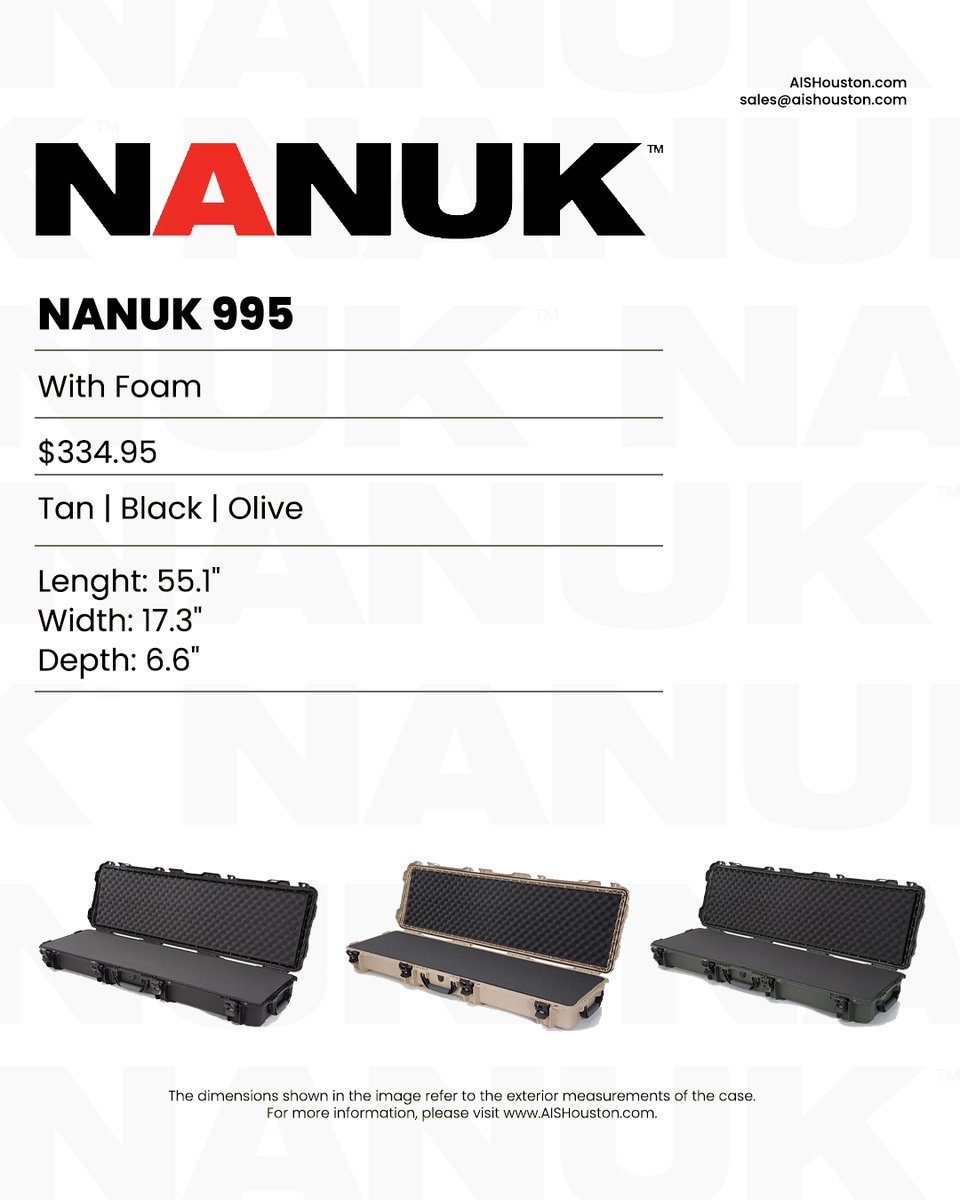 AISHOUSTON's tweet image. Meet the NANUK 995 – built for extreme protection of your longest gear! 🚀 Lightweight yet tough, it’s perfect for transporting delicate or high-value items.

Find this product on our website ➡️ bit.ly/3Sol4Bf  
Contact Us! 📞 +1 281-591-2211

#NANUK #HardCase #Saf ...