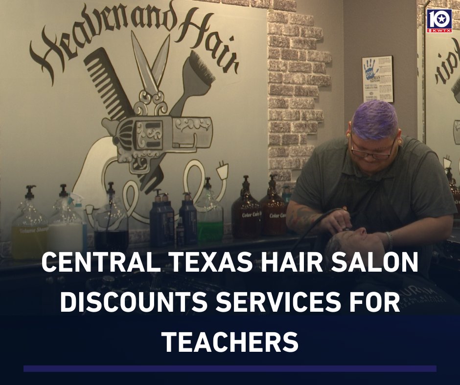 kwtx's tweet photo. 🍎The salon decided to help teachers feel confident as they head back to the classroom and is offering discounts on services in both of her salons in #Temple and #Jarrell until the end of September.📝
INFO: https://t.co/nnaQs1t7uQ https://t.co/HnTlvTfLzt