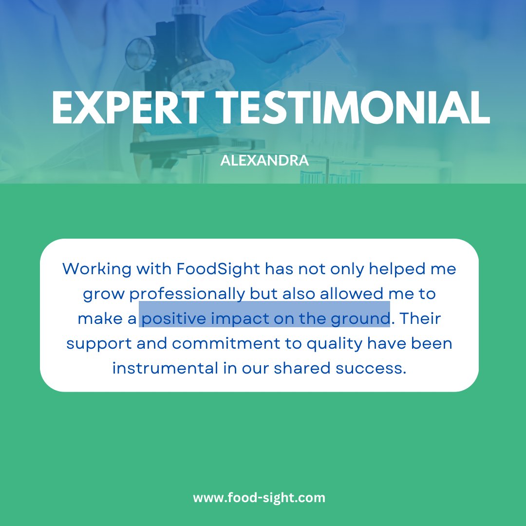 Want to make an impact and grow your career? FoodSight connects experts with projects that match their skills. Join us to boost community impact and your professional journey. Learn more at food-sight.com. 

#FoodSight #Collaboration #AgroFood #Businesses