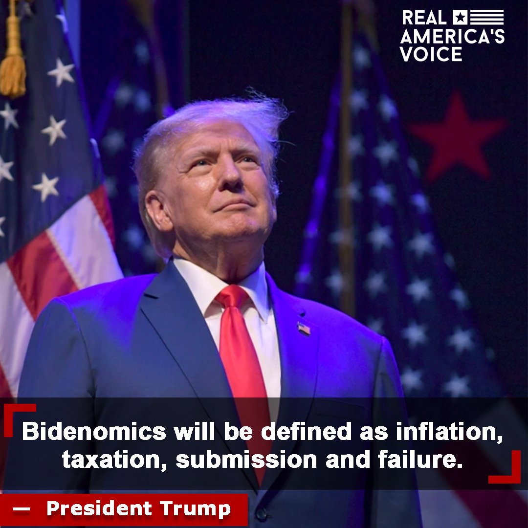 RealAmVoice's tweet photo. AMERICA CAN'T AFFORD '4 MORE YEARS' OF #BIDENNOMICS 

@realDonaldTrump #MAGANOMICS #TRUMP2024