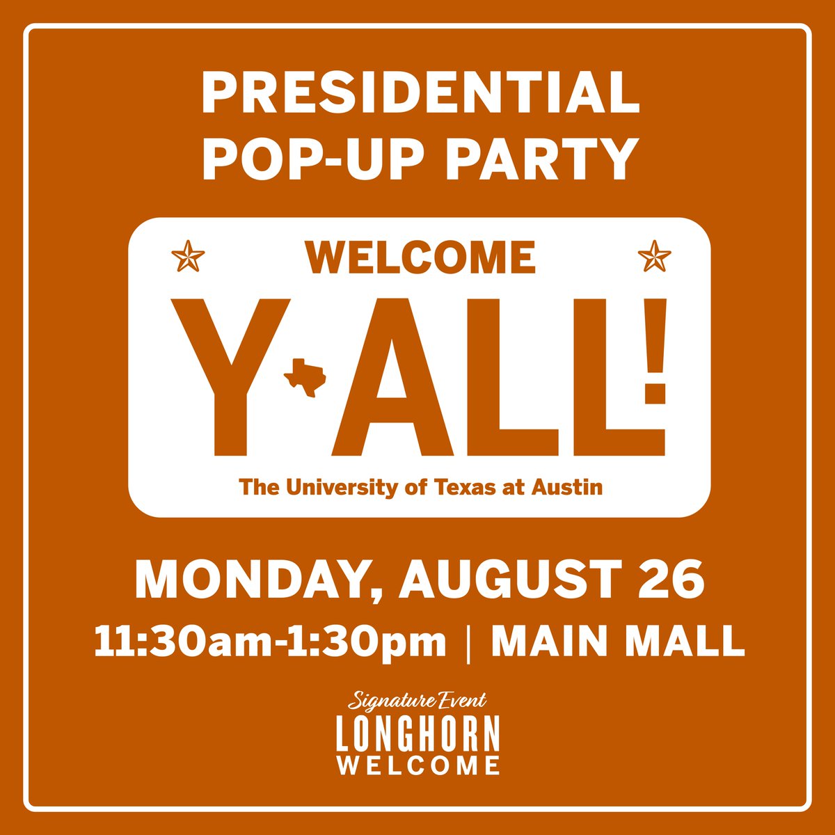 UTexasStudents's tweet photo. #UT28, you are now officially #LivingTheLonghornLife! Have some fun in between classes today at these #LonghornWelcome events🤘

Events are open to ALL students &amp; continue all week: https://t.co/8FQwoJN8rp

#LW24 #YouDoYou #YouAreHere #YouChangeTheWorld https://t.co/s9JtiGY5pe