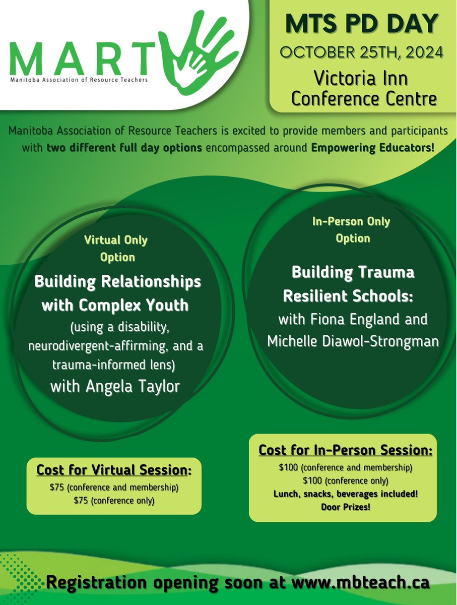 MART_Inclusion's tweet photo. Registration will be opening soon! Get a sneak peek at what MART has to offer for MTS PD Day 2024! https://t.co/VAEepNX700
