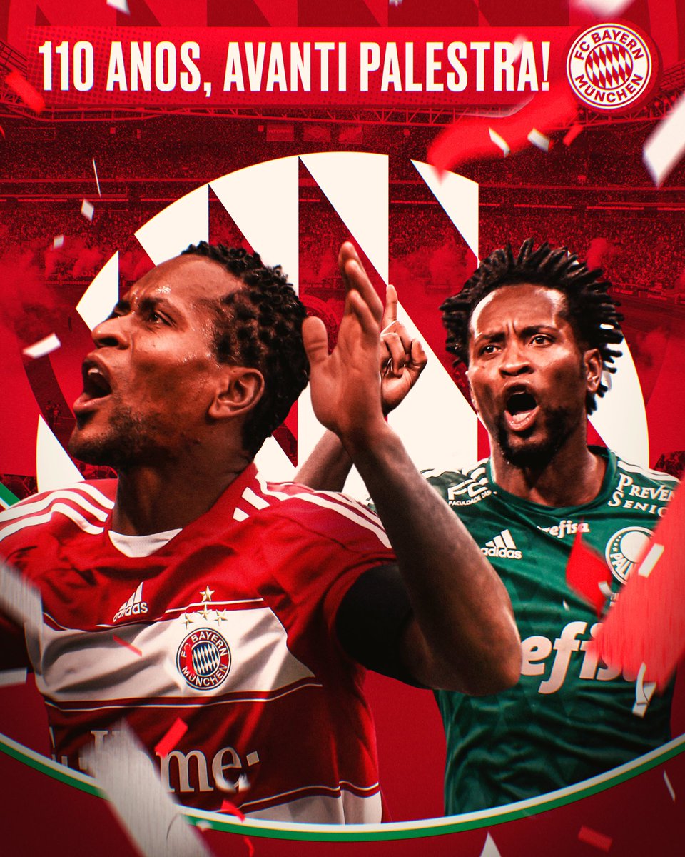FCBayernBR's tweet photo. São 110 anos de história, lutas e glórias, Verdão! 🇮🇹

Quando o recordista de títulos da Alemanha encontra o maior campeão do Brasil, a conexão se torna 𝗚𝗜𝗚𝗔𝗡𝗧𝗘, assim como o nosso ídolo Zé Roberto.

Parabéns, Sociedade Esportiva @Palmeiras! 👏👏👏

#FCBayern #MiaSanMia https://t.co/ttc8RFqGj7