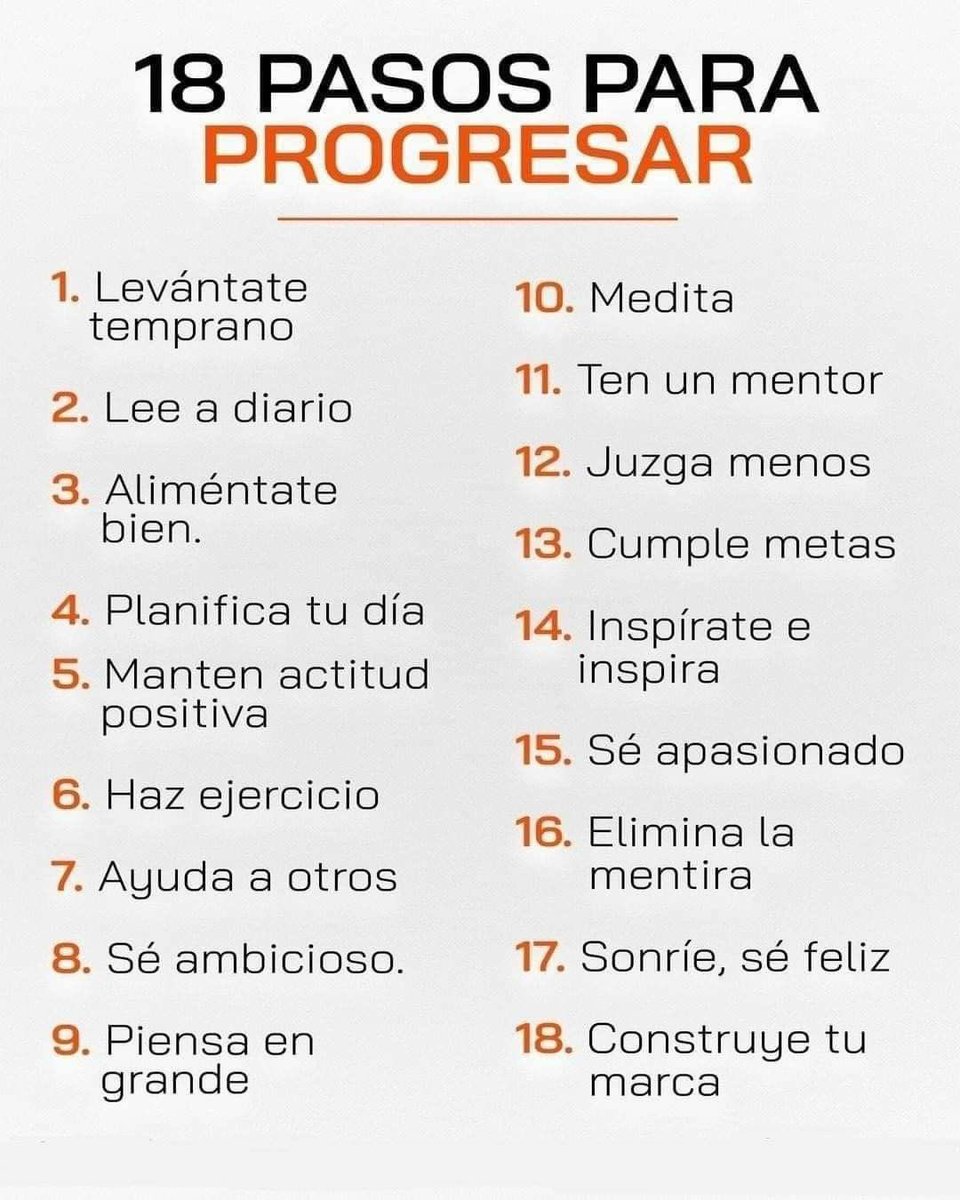 18 PASOS PARA PROGRESAR.