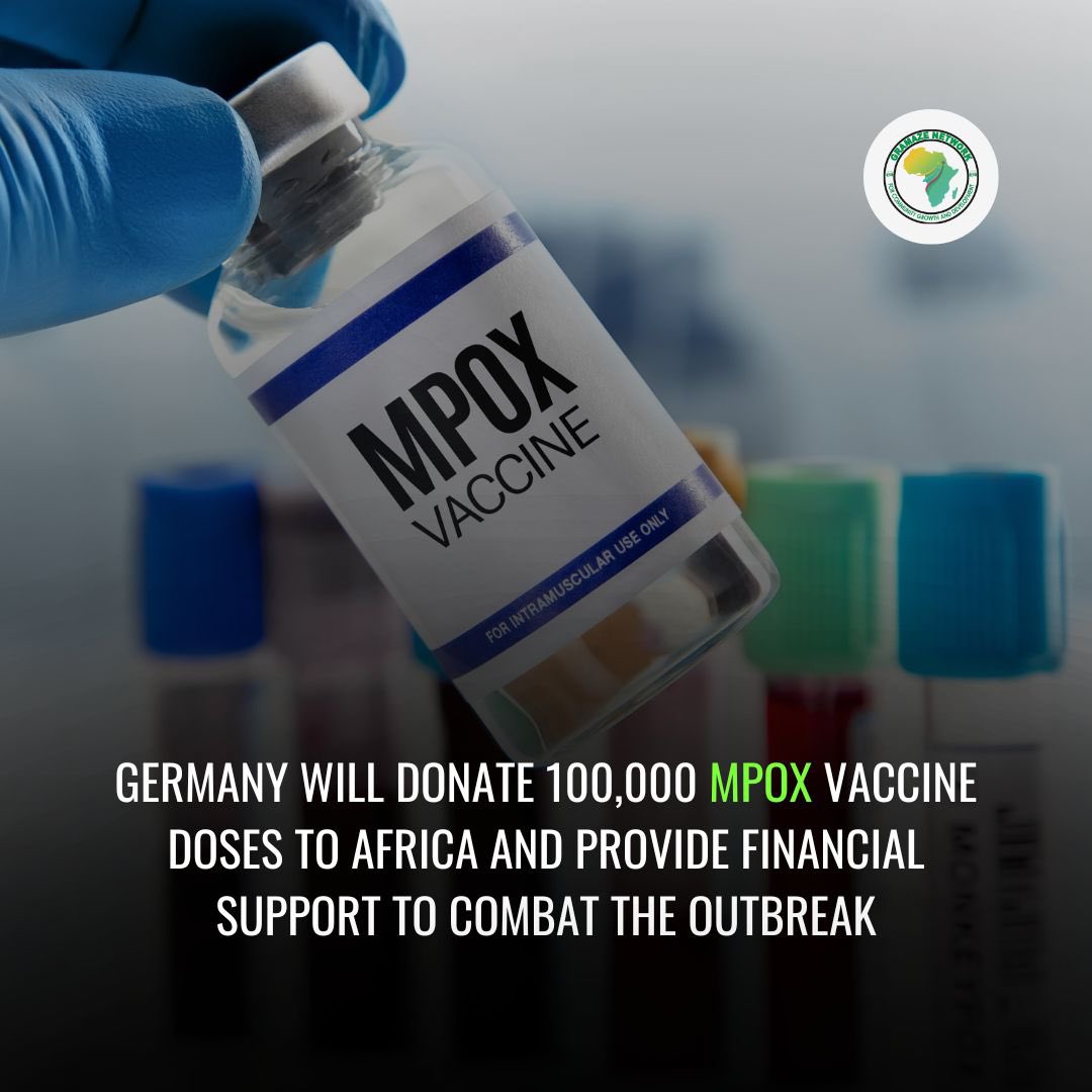 GramazeD's tweet photo. In response to the ongoing #Mpox outbreak, Germany is taking action:

• Donating 100,000 Jynneos vaccine doses from military reserves

• Supporting #WHO with flexible financial resources

• Aiding African partners through GAVI vaccination alliance https://t.co/IcHDaj7VyK