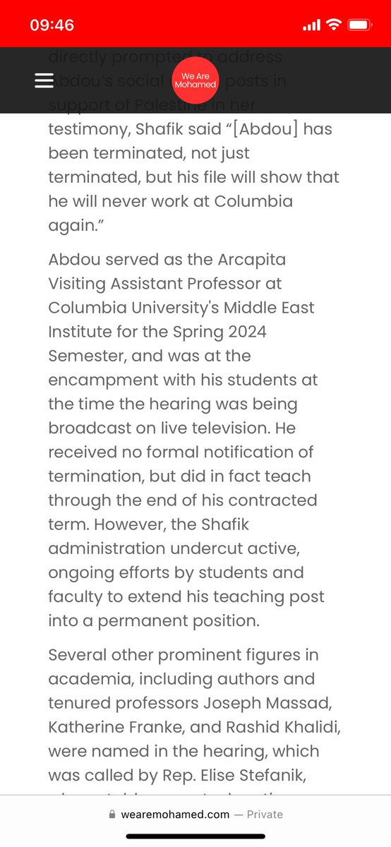 minuetinGmajor's tweet photo. Today my lawyers launched a lawsuit against @Columbia &amp; former president baroness Nemat Minouche Shafik. As always Allah leads the way. Infinite gratitude to my lawyers &amp; incredible media team of individuals &amp; students. This isn’t about me &amp; hence #wearemohamed. 
Press release: https://t.co/Rqf3YGmbNa