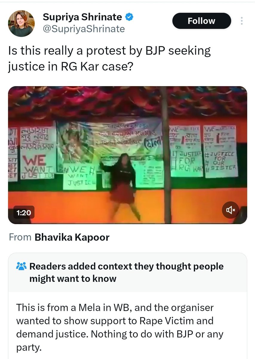 Mrsinha's tweet photo. Shameless @SupriyaShrinate didn't delete the tweet even after multiple fact checks &amp; community note... https://t.co/0Bwk6KgObm