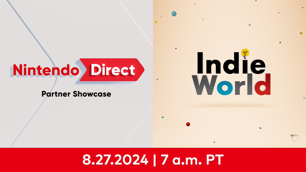 Wario64's tweet photo. Nintendo Direct Partner Showcase announced for August 27th after an Indie World showcase at 7 AM PT, back-to-back. Runtime about 40 minutes.

"Please note, there will be no mention of the Nintendo Switch successor during either of these presentations." https://t.co/ZN04YfdRGR