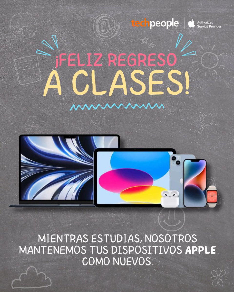 TechPeopleMex's tweet image. ¡Feliz regreso a clases! 🎒📱 Con tus dispositivos Apple y el respaldo de TechPeople, este año escolar será más productivo que nunca. ¡Vamos a por esos éxitos! #apple #applesupport #support #techpeople #regresoaclases #regresoaclases2024 #backtoschool2024 #backtoschool