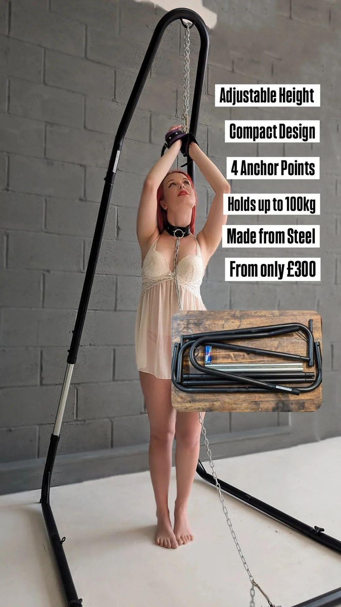 Looking for a new centrepiece? 
The Gallows from Bound in Bliss ⛓️
Adjustable height and compact design are perfectly designed for Performances of all kinds 🌝👀
#bondage #suspension #kink #shibari #bdsmِ