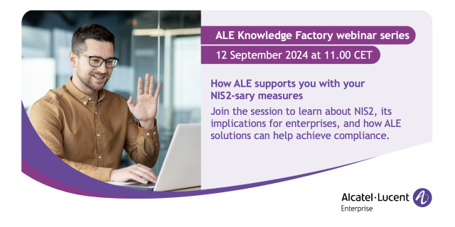 carine_bowen's tweet photo. The ALE Knowledge Factory is a new webinar series with commercial, technical and product updates from @ALUEnterprise experts to foster knowledge exchange in communication, network and cloud. Join this first edition on NIS2! #WhereEverythingConnects #NIS2 https://t.co/QayPl6PGHV https://t.co/1kailGeWUR