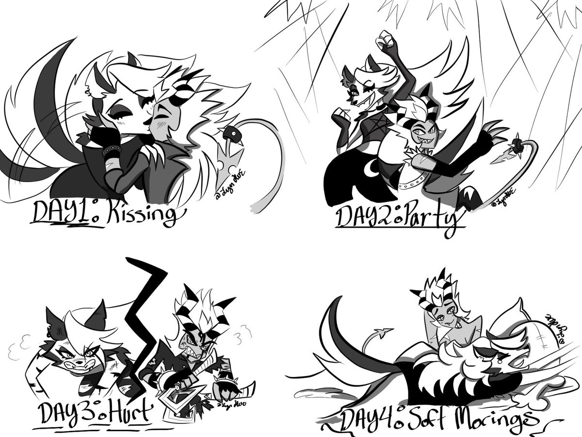 lynhue1's tweet photo. Day1-4 Greedywolf  
It’s been a busy month for me 😩 only had time to these and finally post 
#HelluvaBoss #helluvabossart #GreedyWolfWeek #greedywolf2024 @CorazonArts  #digitalart #fanart #notmyoc #loona https://t.co/mPI8n0E2lS