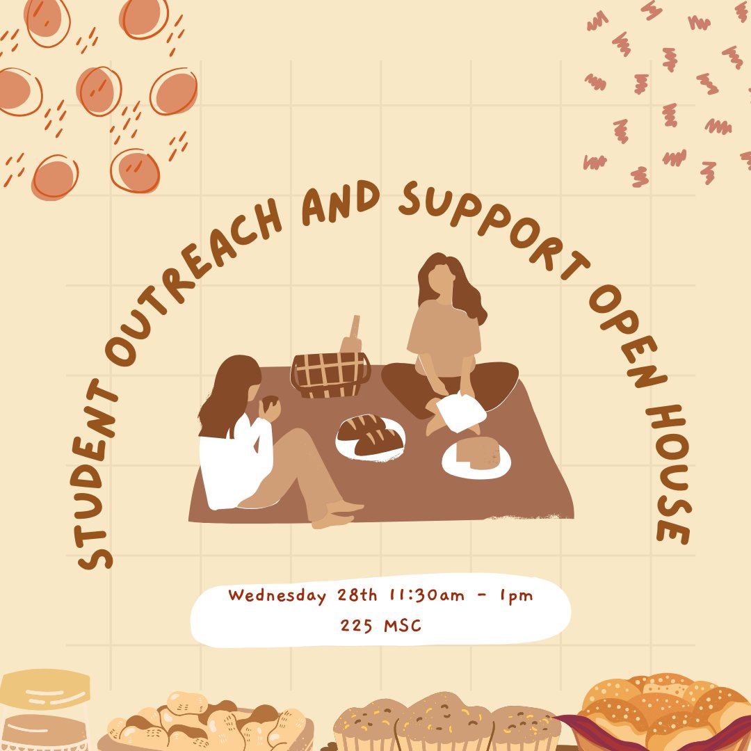 Come and join us this Wednesday 11:30 am - 1pm at 225 MSC for refreshments and more!