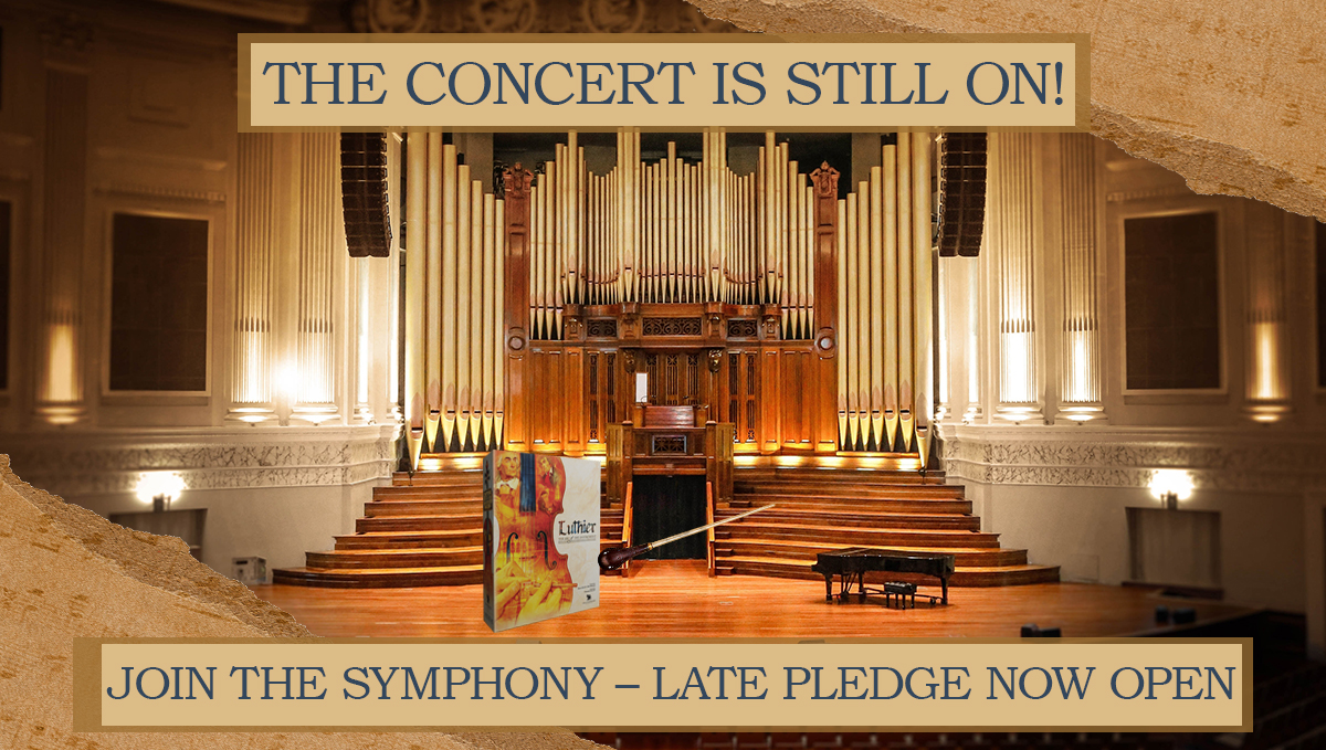 🎶 The Concert is still on! 🎶 If you missed our Kickstarter, the #Luthier Late Pledge is now open. Join the symphony and secure your copy today—don’t miss your chance to be part of this melodic journey! 🎻✨ Follow the link 🔗 luthier.backerkit.com/survey_stores