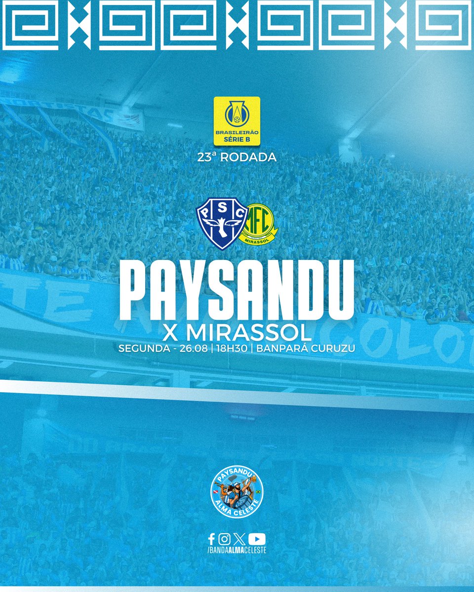 _almaceleste's tweet photo. VAMOS LOBO VAMOS, PONHA RAÇA, QUE GANHAMOS! ⚪️🔵

🏆 Brasileirão Série B - 23ª Rodada
🆚 PAYSANDU X mirassol
⏰ 18:30
🏟️ Curuzu
📺 Sportv/Premiere 

#ABandaDoBicolor
#BAC17Anos https://t.co/Wd9HTyNOnU