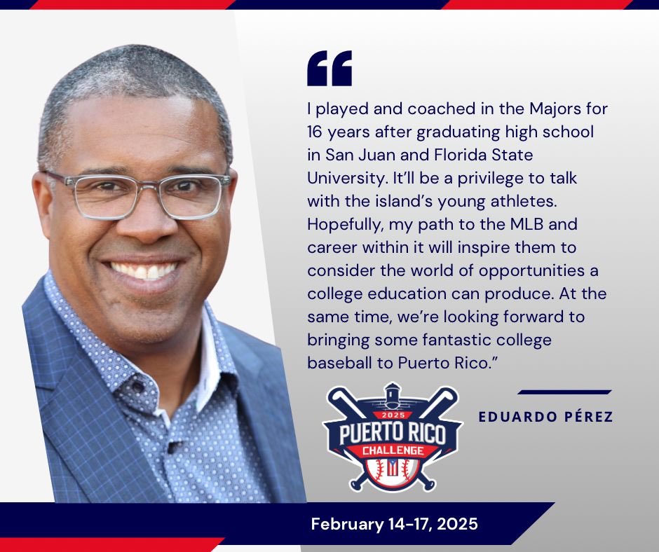 Eduardo Pérez is one of our advisors for the Puerto Rico Challenge.  He will participate in a special event during the Puerto Rico Challenge!  More details will be given this week on all of our social media platforms! #PRChallenge #DIBaseball