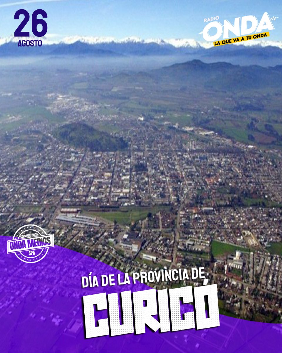 ondachile's tweet photo. Día de la Provincia de Curicó
El 26 de agosto de 1865 se publica la ley que crea la Provincia de Curicó. https://t.co/7EsGIMT9CH