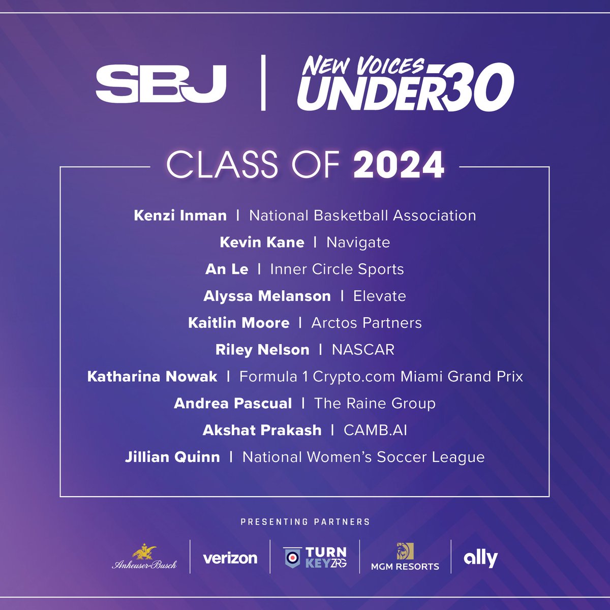 SBJ's tweet photo. Meet SBJ's sixth New Voices Under 30 class, highlighting young leaders in sports business. 💼✨

The honorees will be recognized at a special event on Nov. 21 in New York. Profiles will be featured in the Nov. 11 issue.

📰 | https://t.co/fMsshnmj7X https://t.co/sHNNDDMUq3